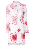 Amir Slama floral-embroidered shirt dress - White