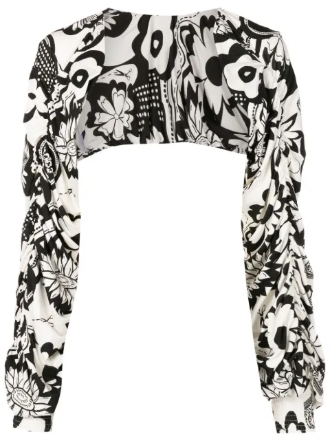 Amir Slama floral-print cut-out blouse