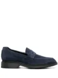 Hogan brushed-effect leather loafers - Blue