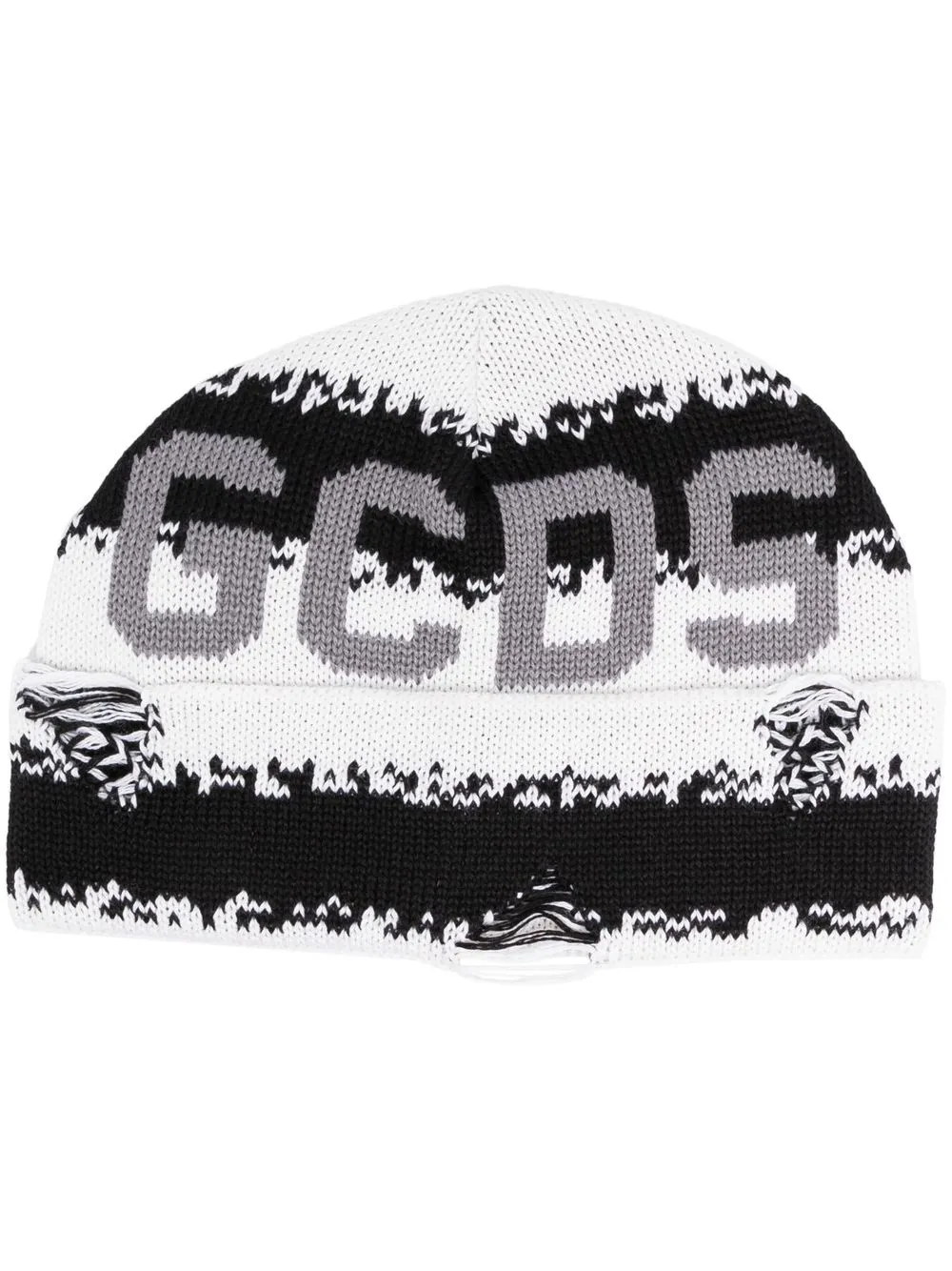 

Gcds gorro tejido con logo en jacquard - Blanco