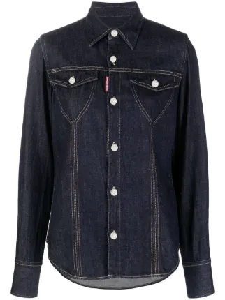 DSQUARED2 ディースクエアードスリムフィット デニムシャツトップス