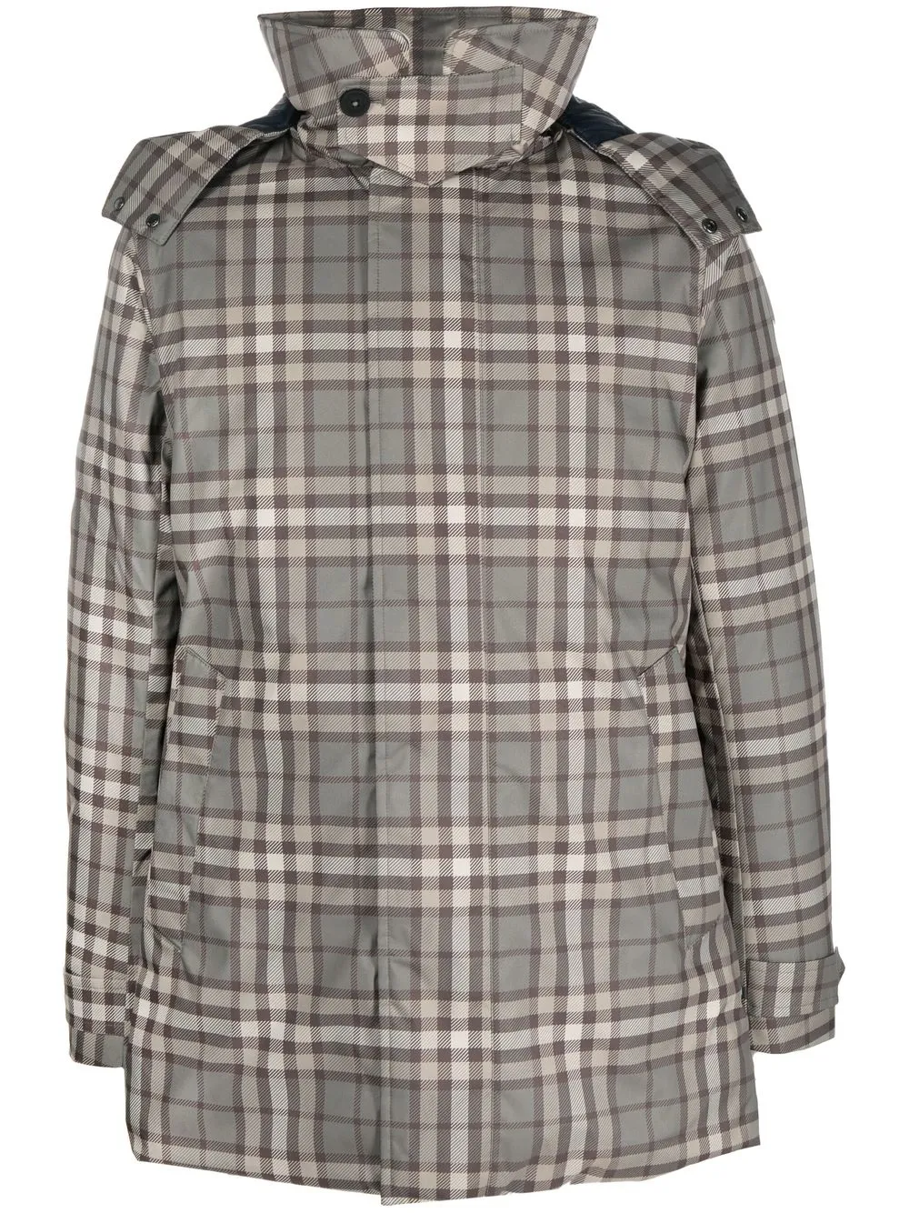 

Save The Duck check-pattern hooded coat - Green