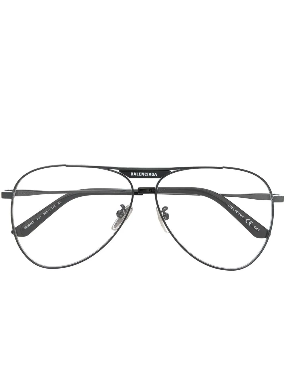 

Balenciaga Eyewear lentes con armazón estilo piloto y logo - Negro