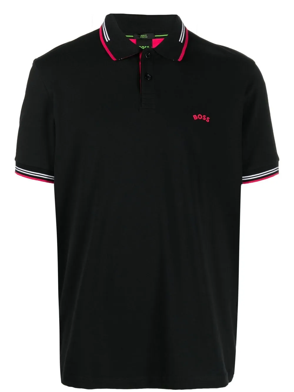 

BOSS playera tipo polo con logo estampado - Negro