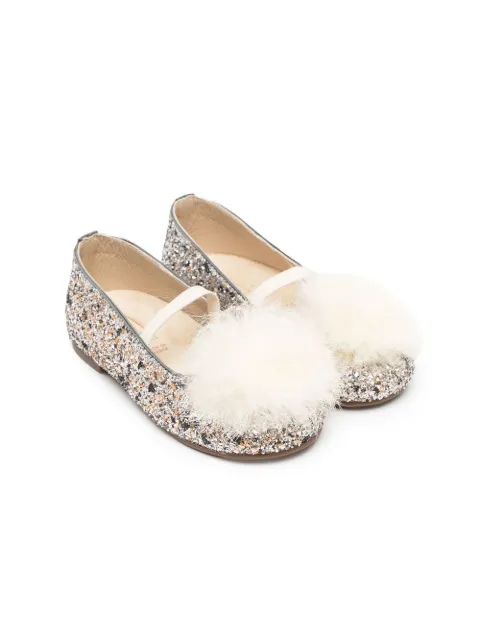 BabyWalker pom-pom embellihsed ballerina shoes