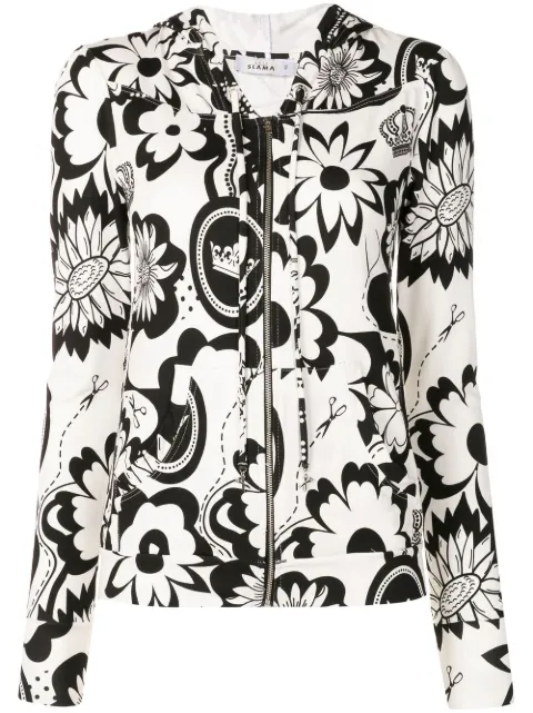 Amir Slama chamarra deportiva con estampado floral