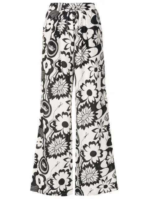 Amir Slama floral-print wide-leg trousers