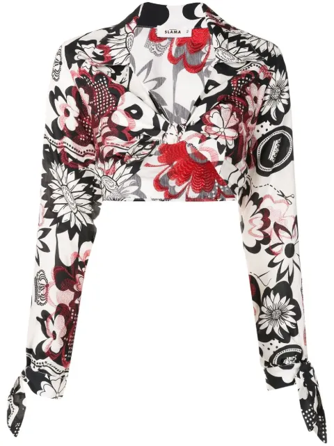 Amir Slama blusa corta con estampado floral