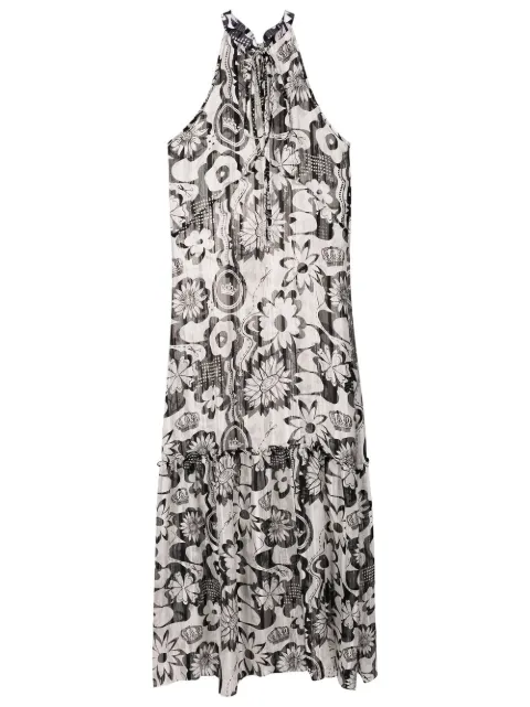 Amir Slama floral-print halterneck beach dress