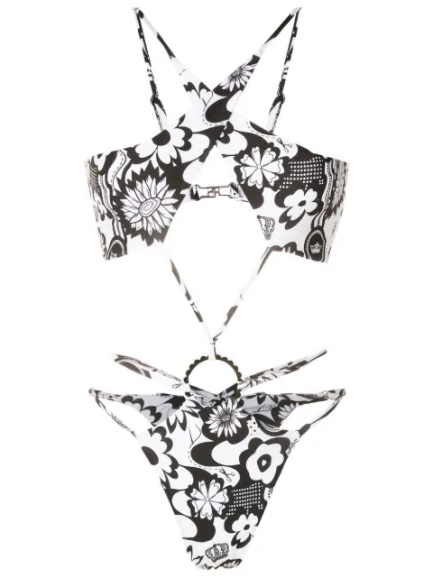 Amir Slama traje de baño con estampado floral