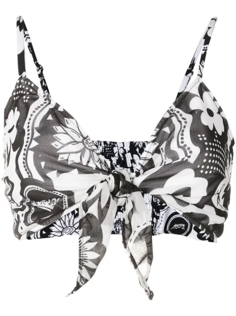 Amir Slama floral-print crop top