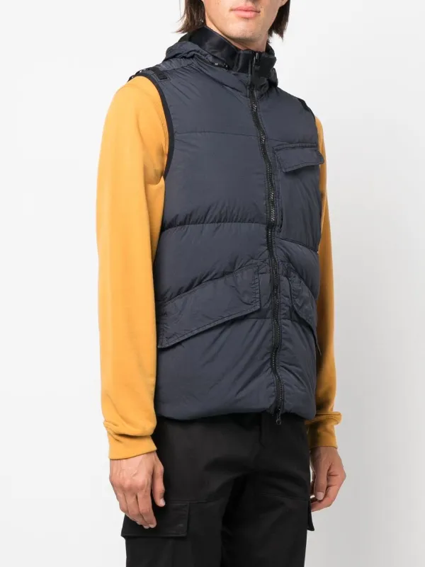 Stone Island Padded High-Neck Gilet - Blue