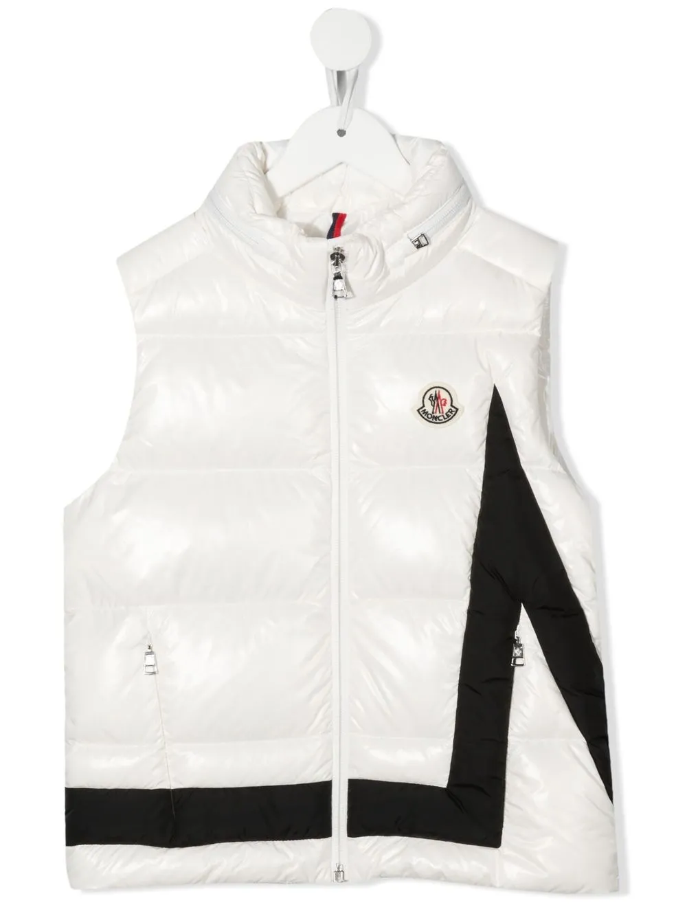 

Moncler Enfant chamarra sin mangas con logo bordado - Blanco