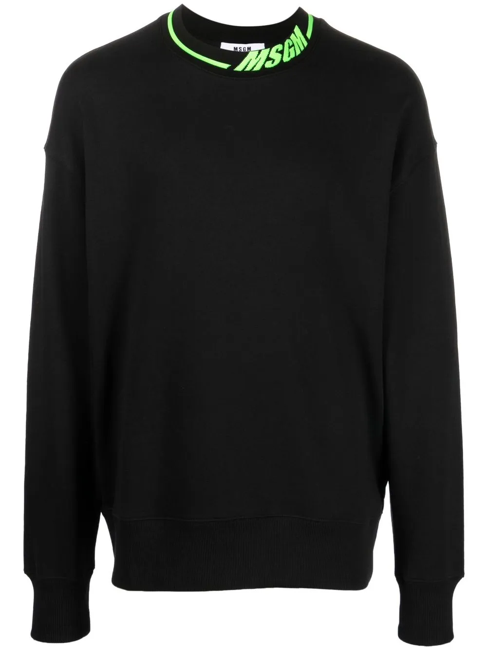 

MSGM logo-collar cotton sweatshirt - Black