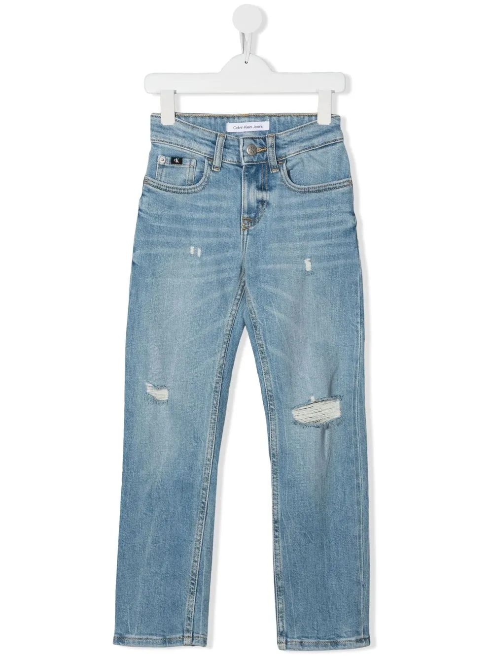 

Calvin Klein Kids jeans rectos con tiro medio - Azul