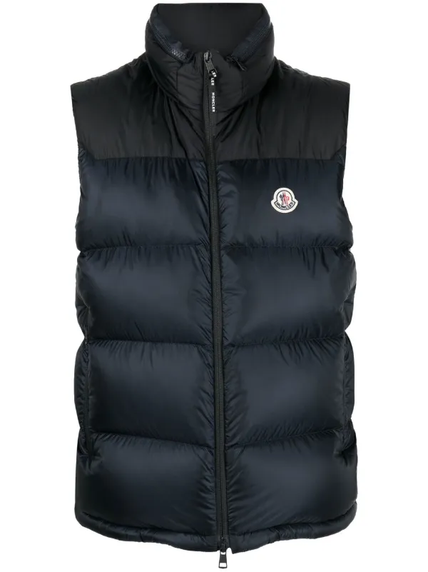 未使用品●22-23AW MONCLER モンクレール OPHRYS バイカラー ロゴワッペン付き フード入り ダウンベスト レッド×ブラック 5 正規品 メンズ