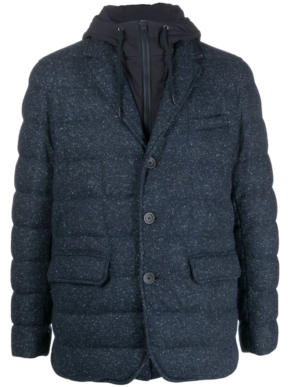 

Herno quilted button-up down jacket - Blue