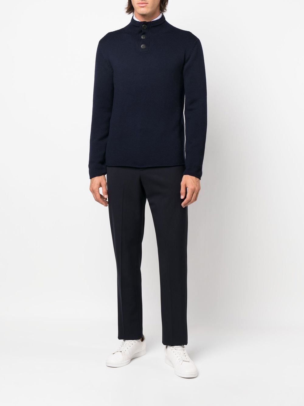 Shop Giorgio Armani Crew-neck Pullover Jumper In Blue