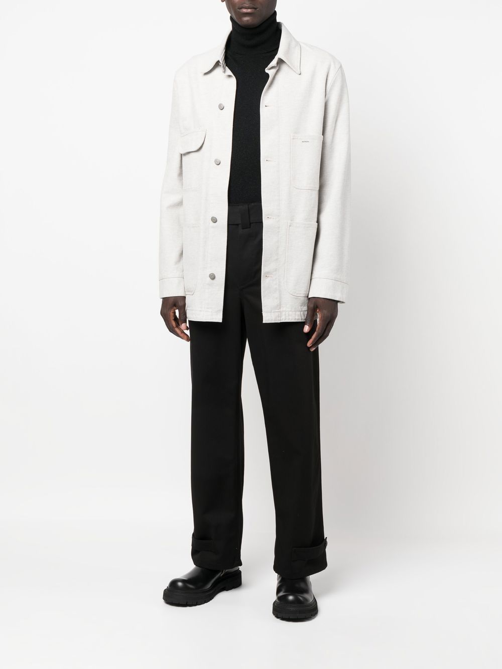 Shop Alexander Mcqueen Buckled Four-pocket Straight Trousers In 黑色
