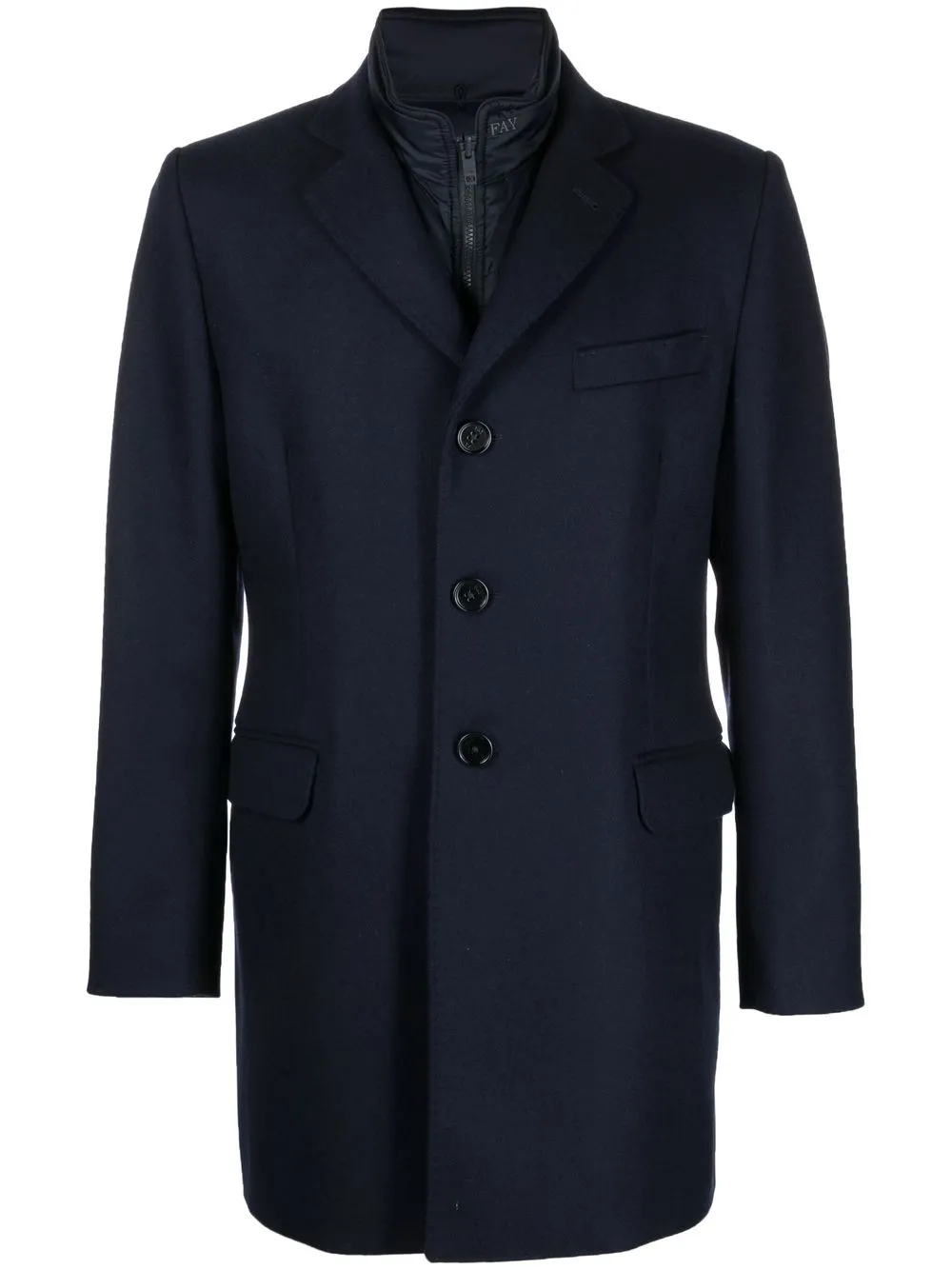 

Fay quilted single-breasted wool coat - Blue