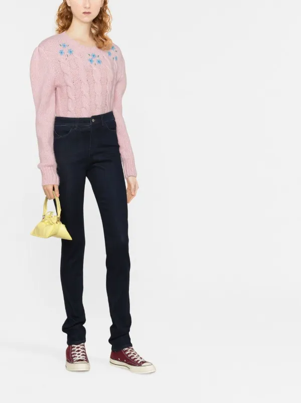 EMPORIO ARMANI エンポリオ　アルマーニ　ハイウエスト　パンツ Emporio Armani ハイウエスト スリムパンツ | ブルー | FARFETCH JP
