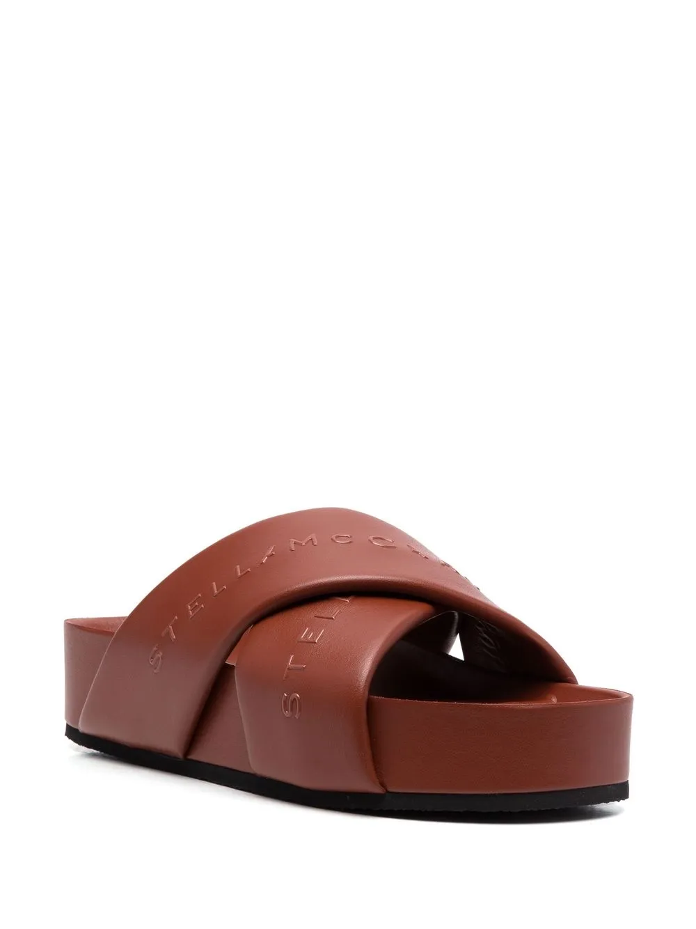 Stella McCartney Sandalen met logobandje - Bruin