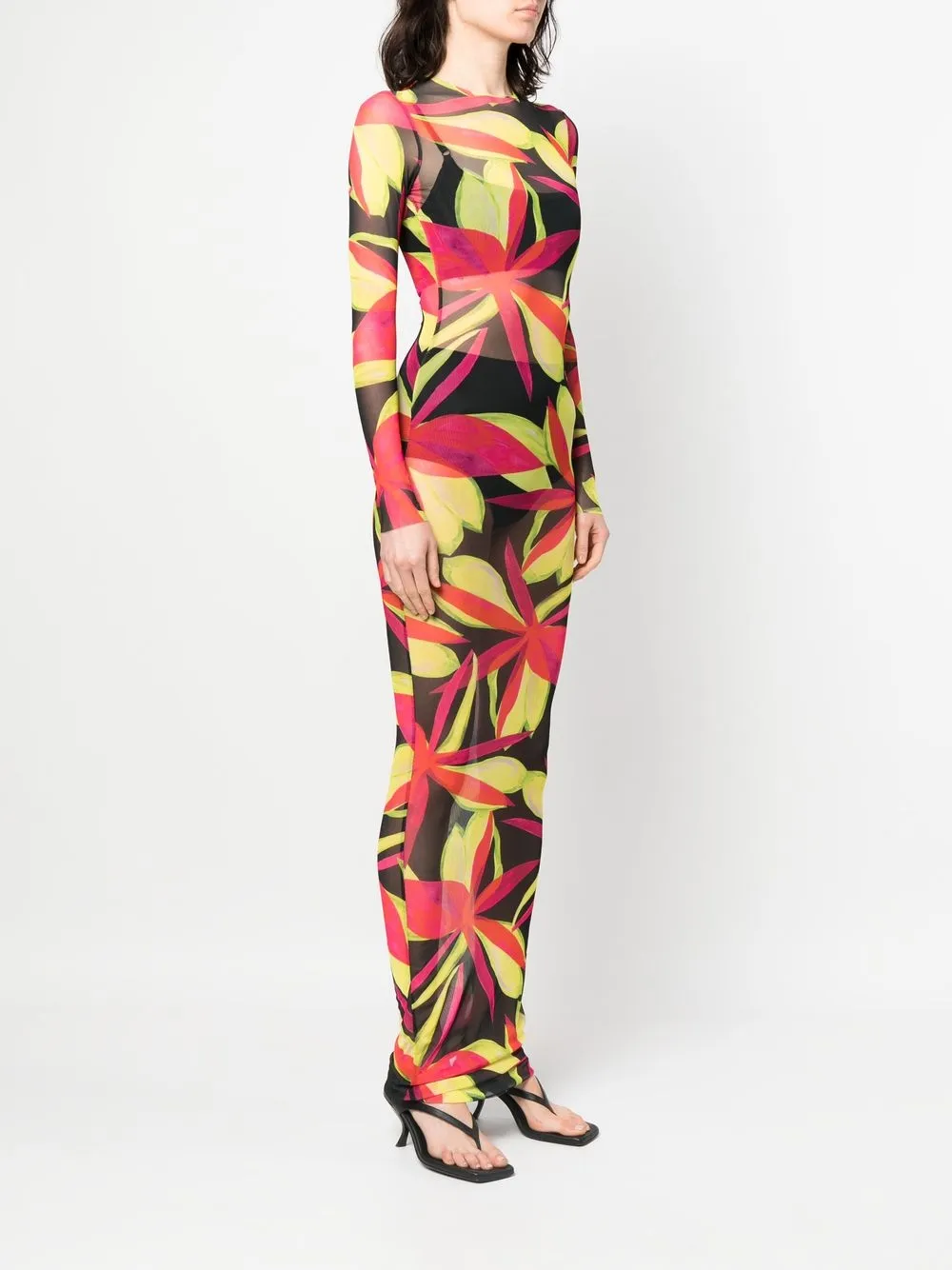  Louisa Ballou Kleid Mit Transparentem Print   Rosa 
