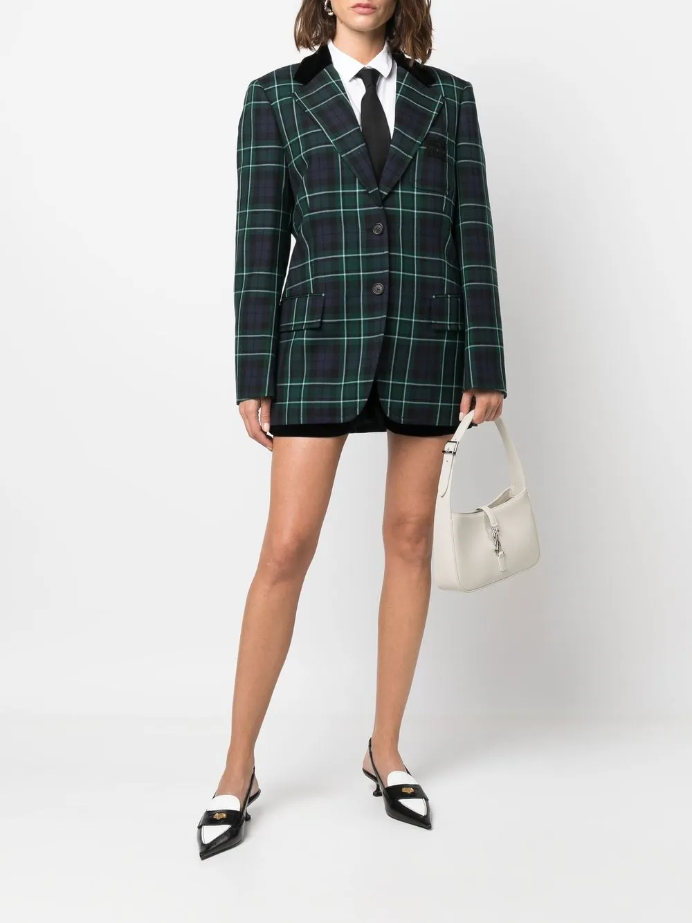 Miu Miu Geruite blazer - Groen
