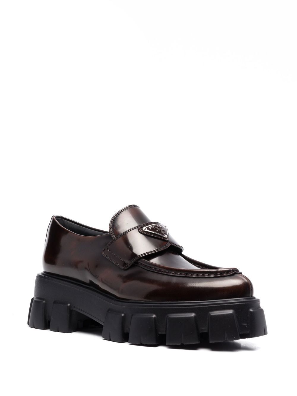 Prada Monolith loafers met plateauzool - Bruin