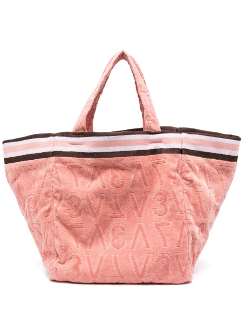 V°73 bolsa de playa con logo estampado y relieve