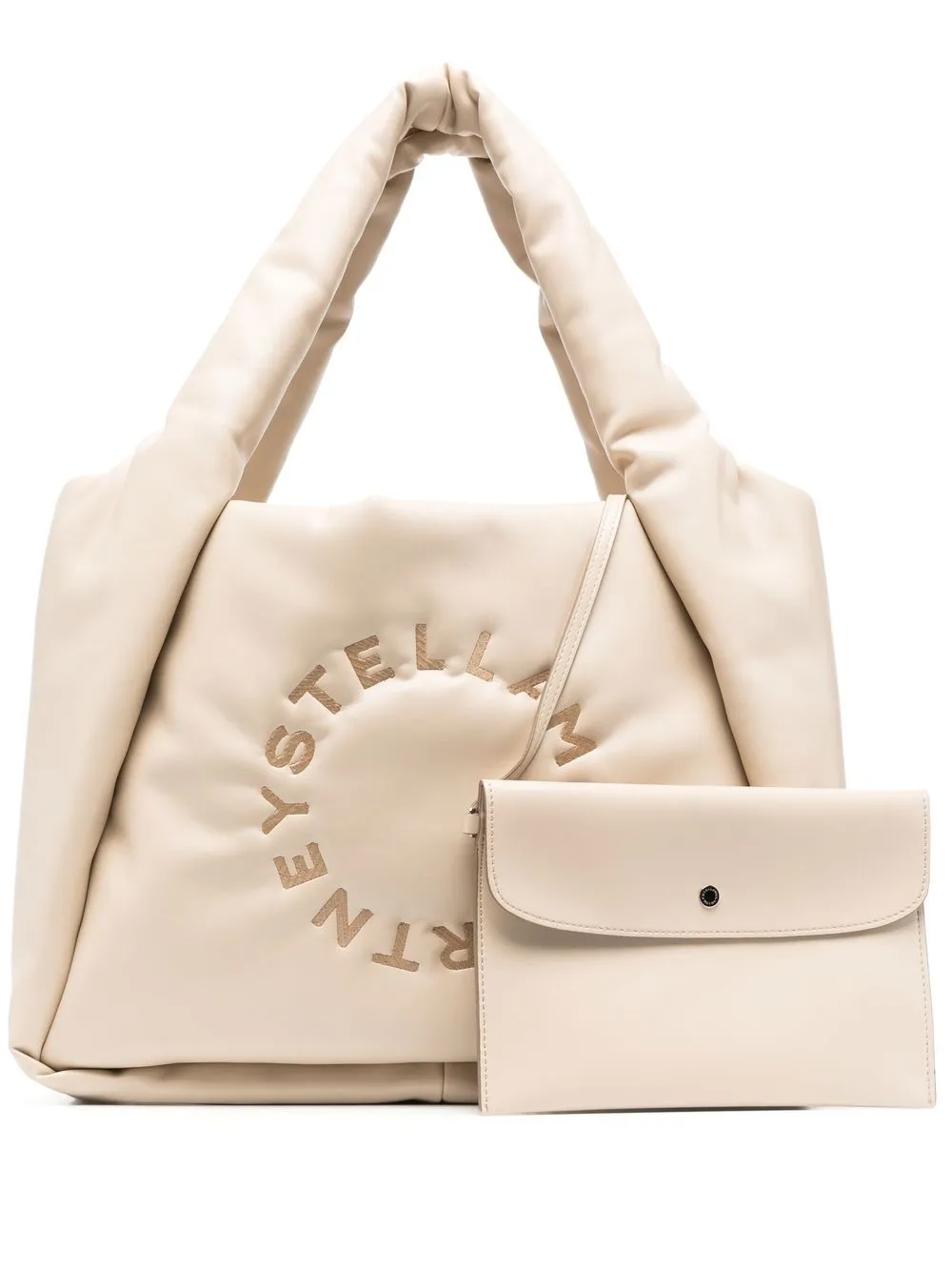 

Stella McCartney debossed-logo padded tote bag - Neutrals