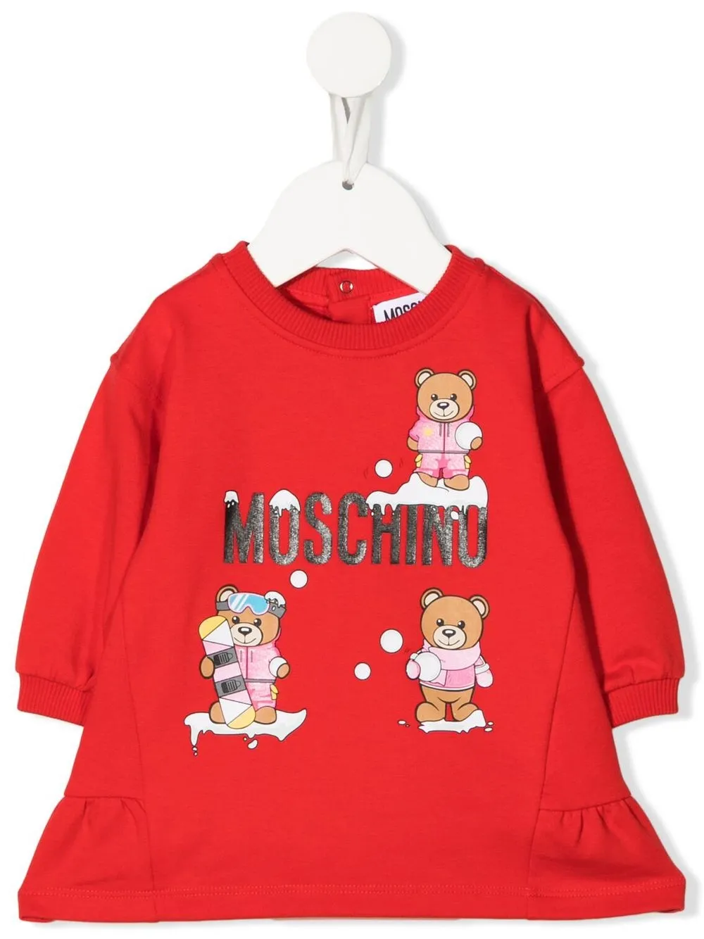 

Moschino Kids graphic logo-print dress - Red