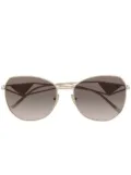 Prada Eyewear logo-plaque oversized-frame sunglasses - Gold