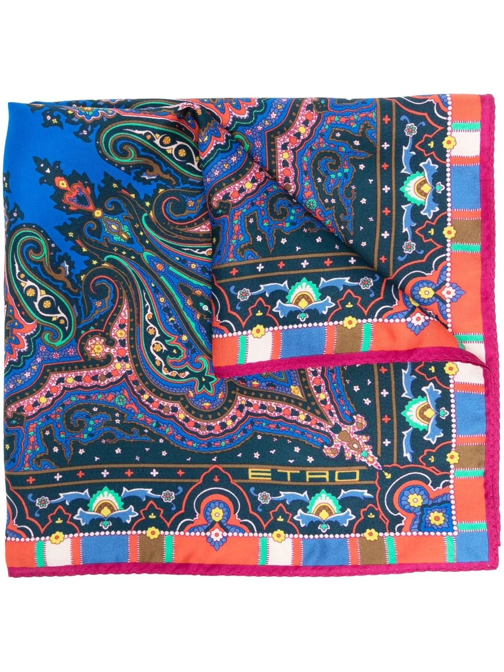 

ETRO Placed paisley-print silk scarf - Blue