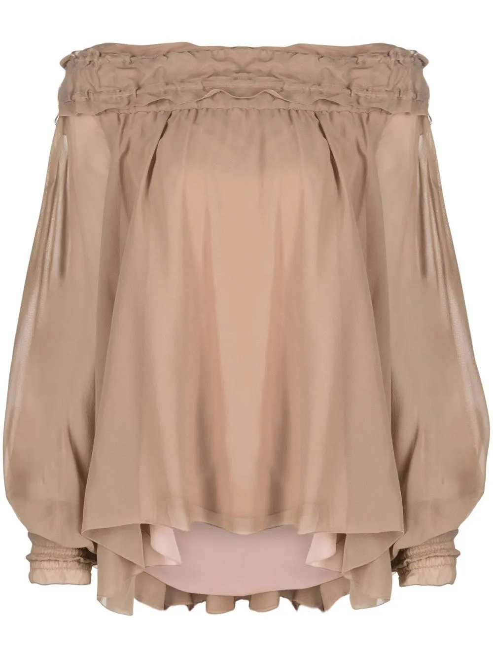 

Blumarine off-shoulder silk blouse - Neutrals