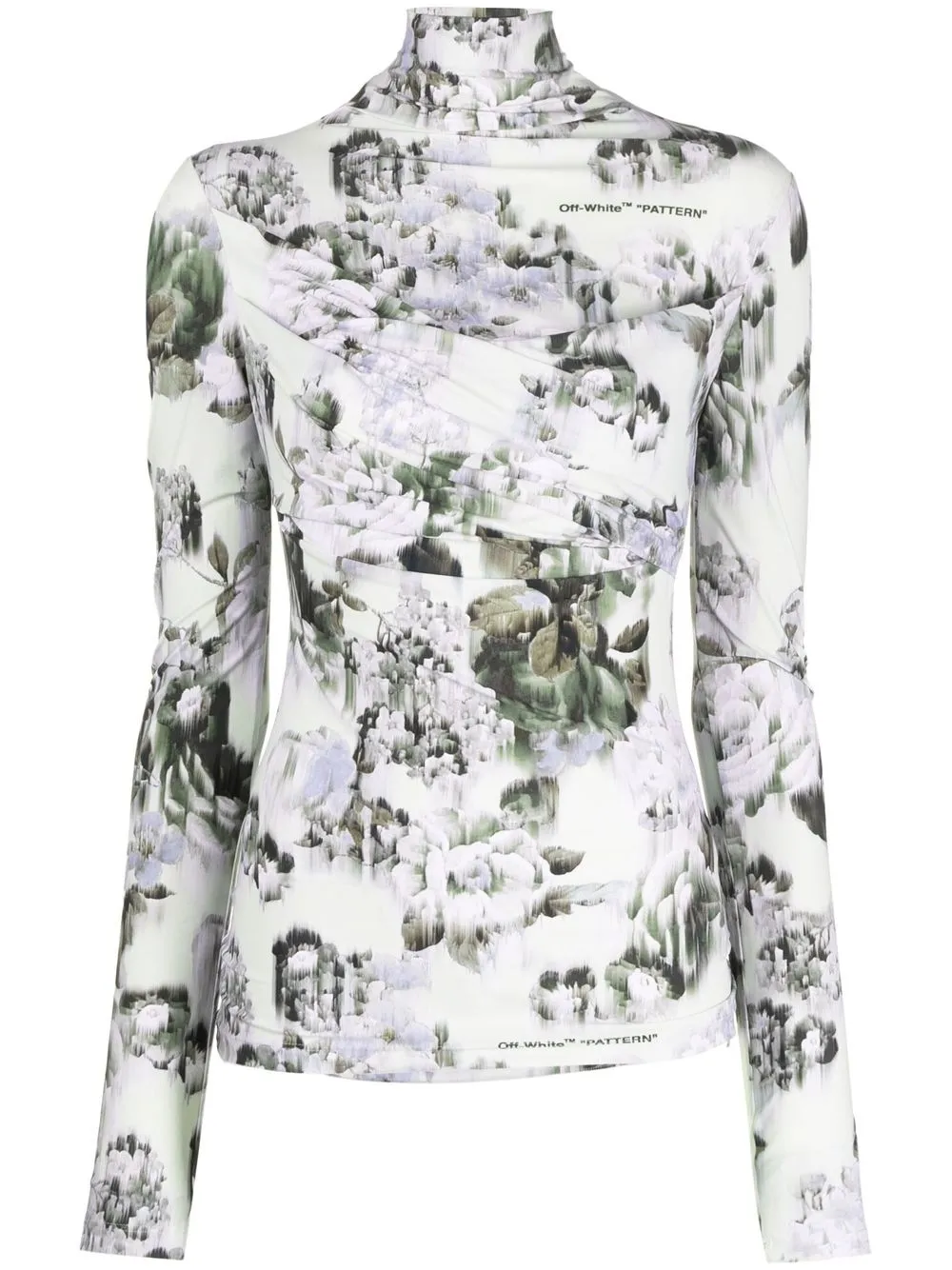 Off-white Pattern-print Long-sleeved T-shirt In Grau