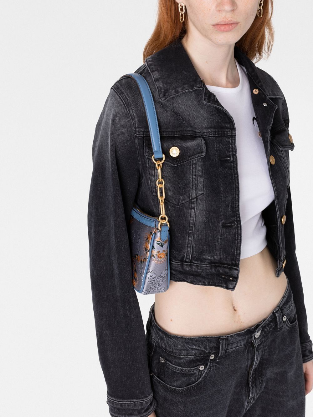 Louis Vuitton Monogram-Trim Cropped Denim Jacket