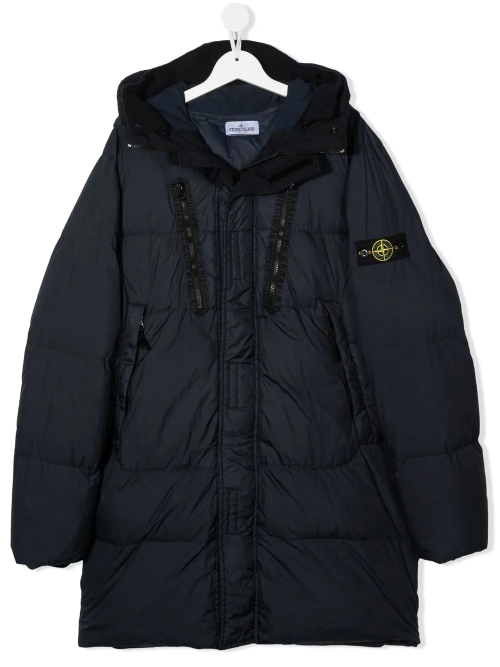 

Stone Island Junior chamarra capitonada con parche del logo - Azul