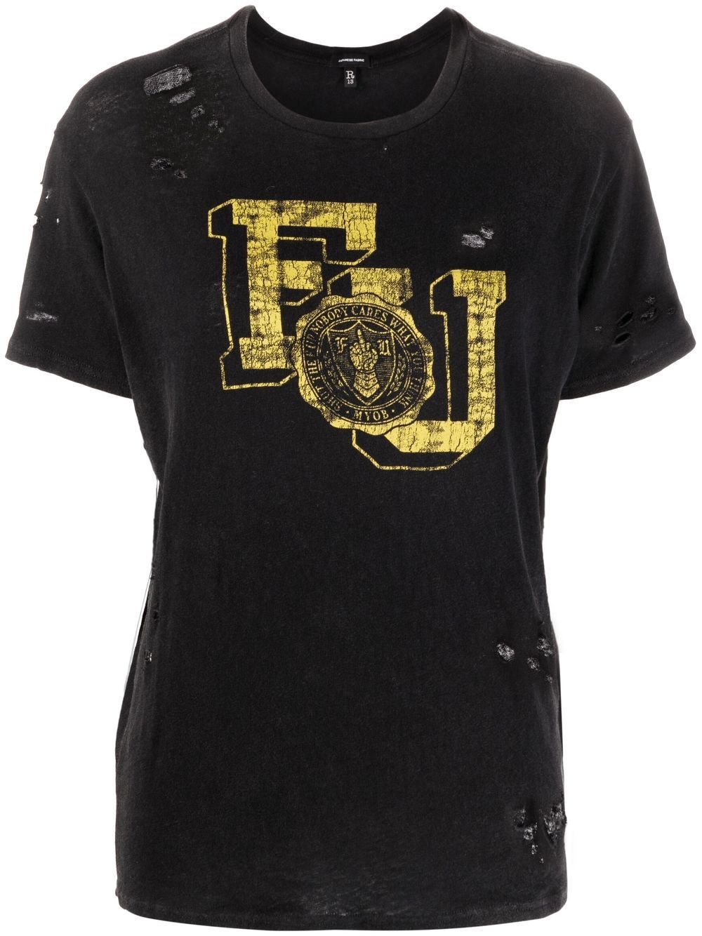 R13 logo-print T-shirt - Farfetch