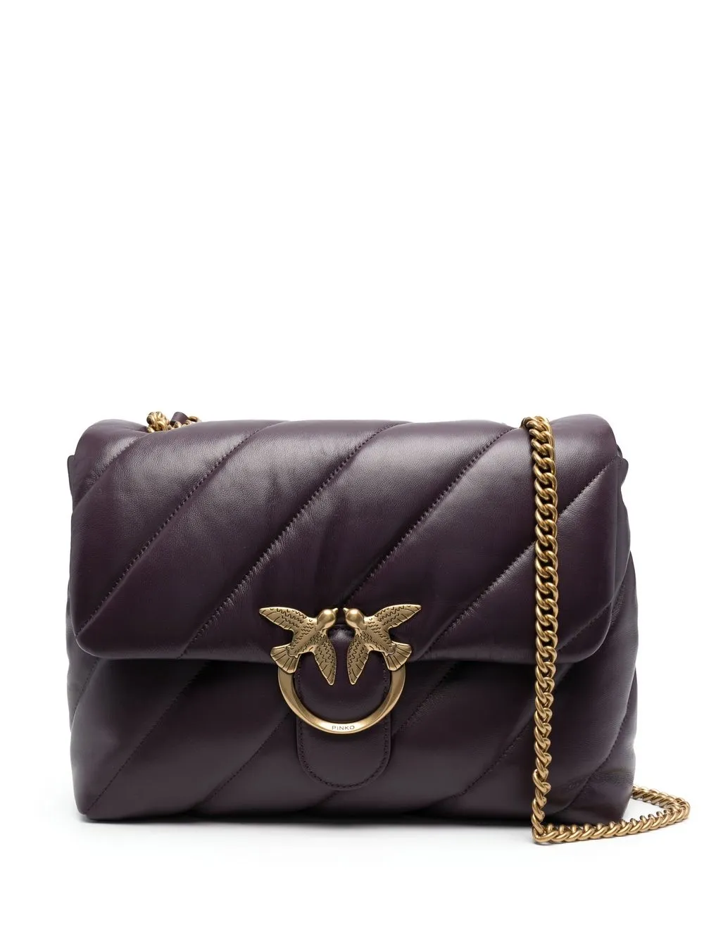 

PINKO Love Birds quilted shoulder bag - Purple