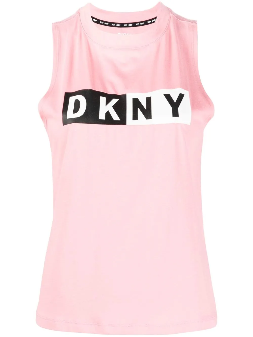 

DKNY top con logo estampado - Rosado