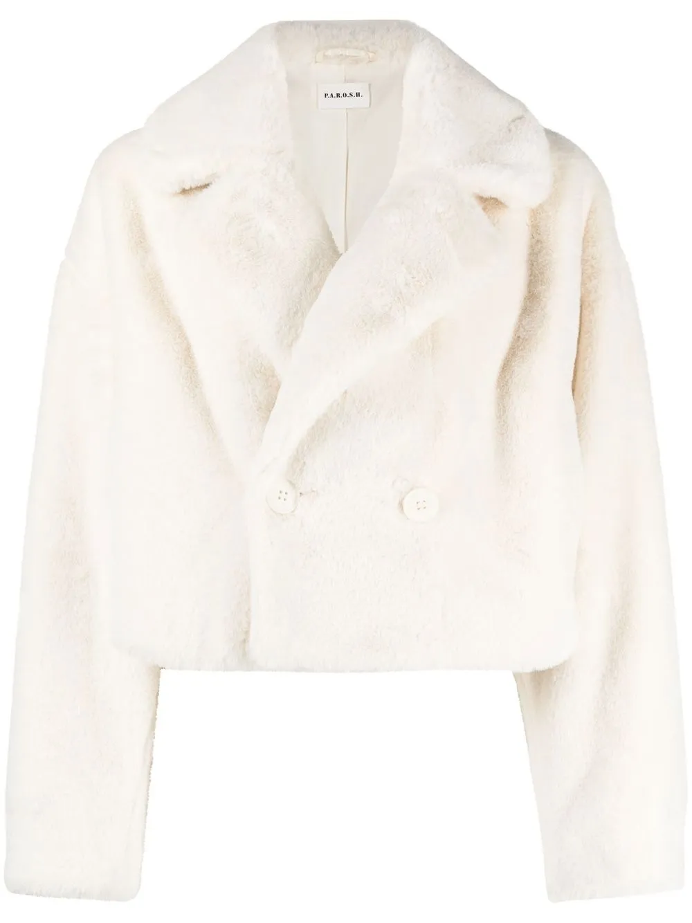 

P.A.R.O.S.H. cropped faux-fur jacket - White