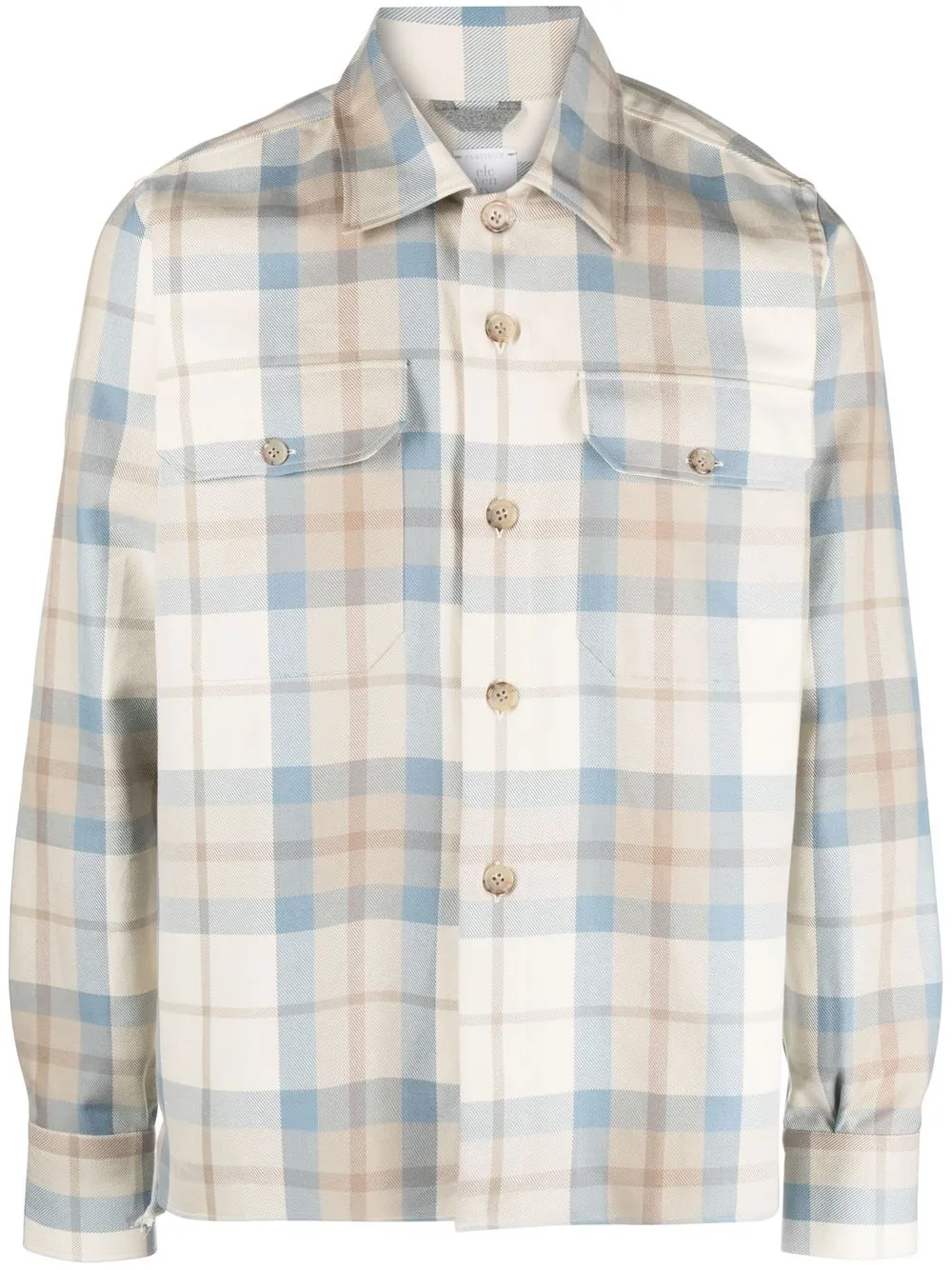 

Eleventy checked long-sleeve shirt - Blue