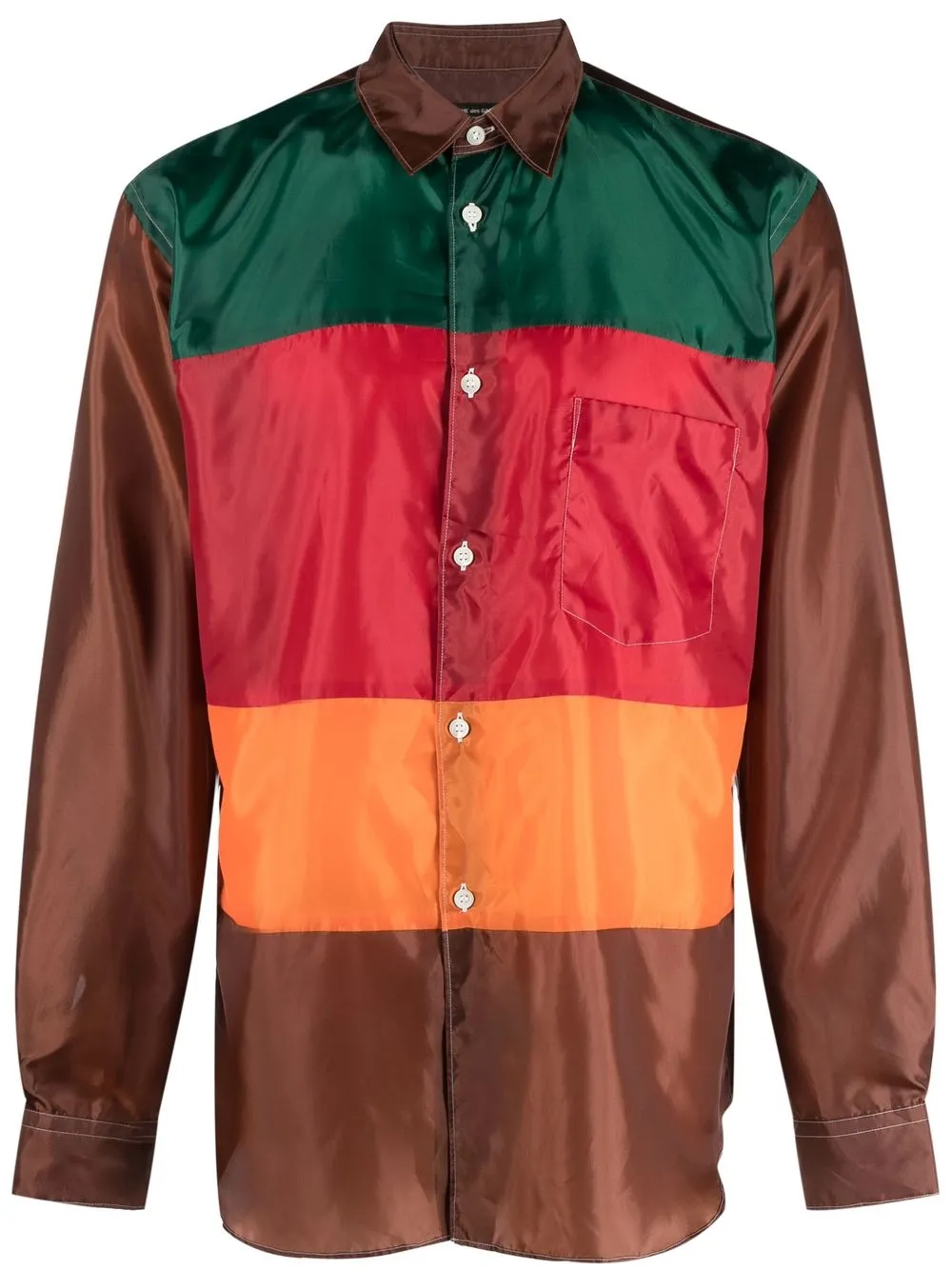 

Comme Des Garçons Homme Plus striped colour-block shirt - Brown