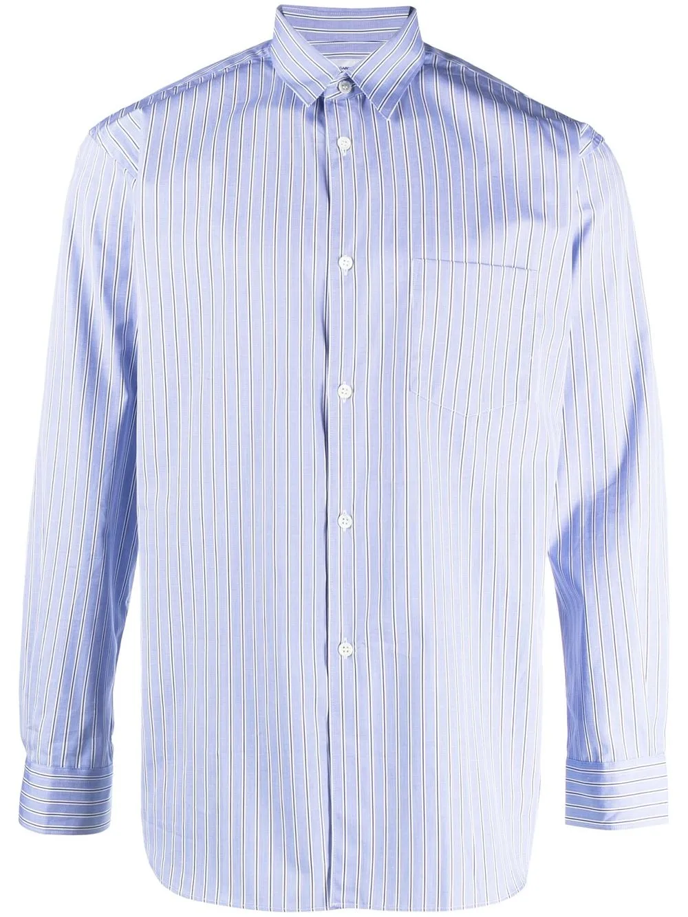 

Comme Des Garçons Shirt camisa con botones y rayas estampadas - Azul