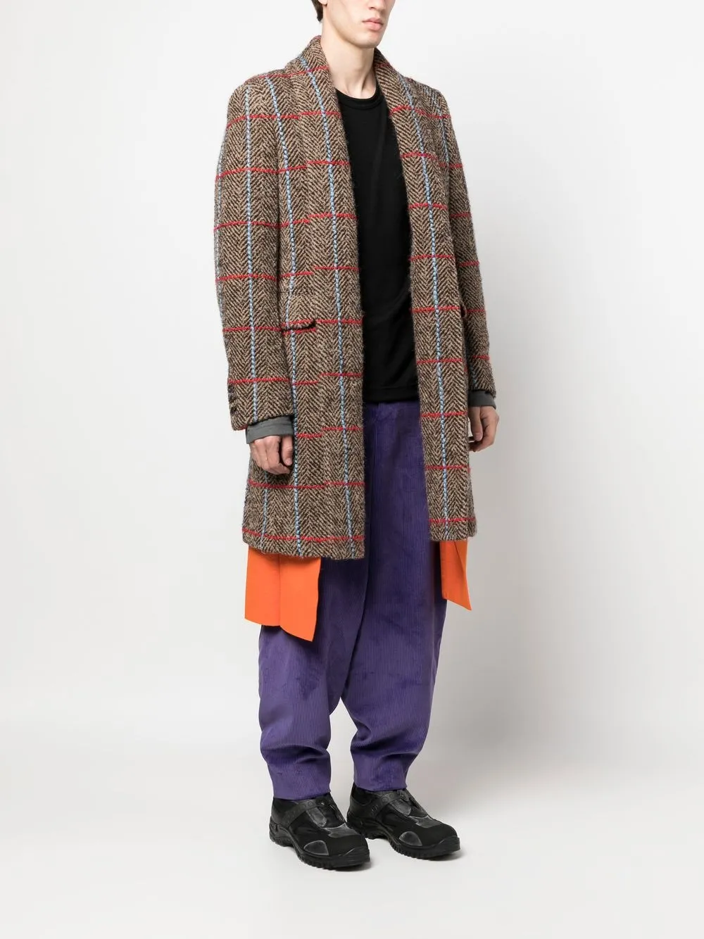  Comme Des Garçons Homme Plus Wendbarer Mantel Mit Fischgrätenmuster   Braun 