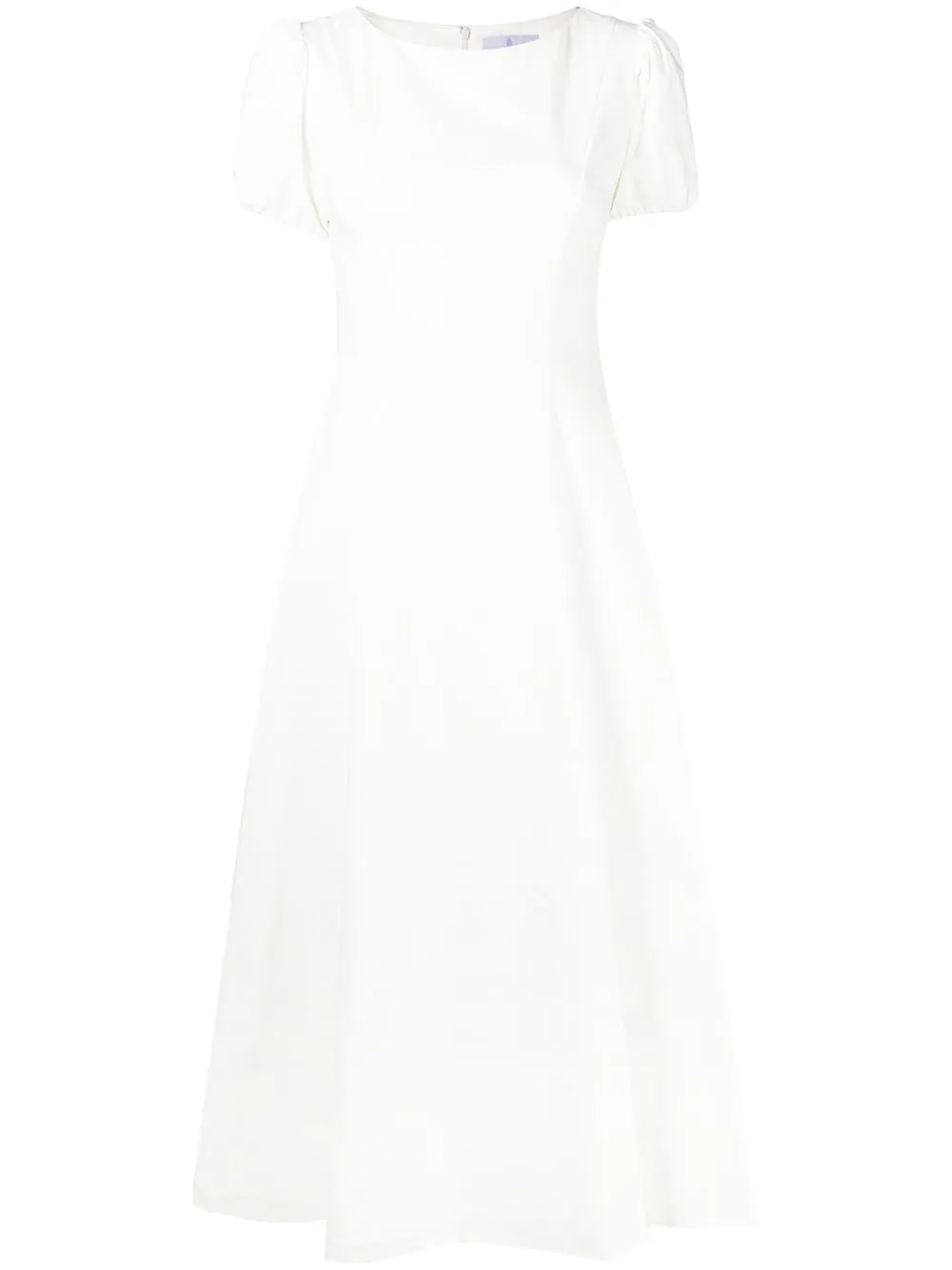 luisa beccaria short-sleeve flared dress - white