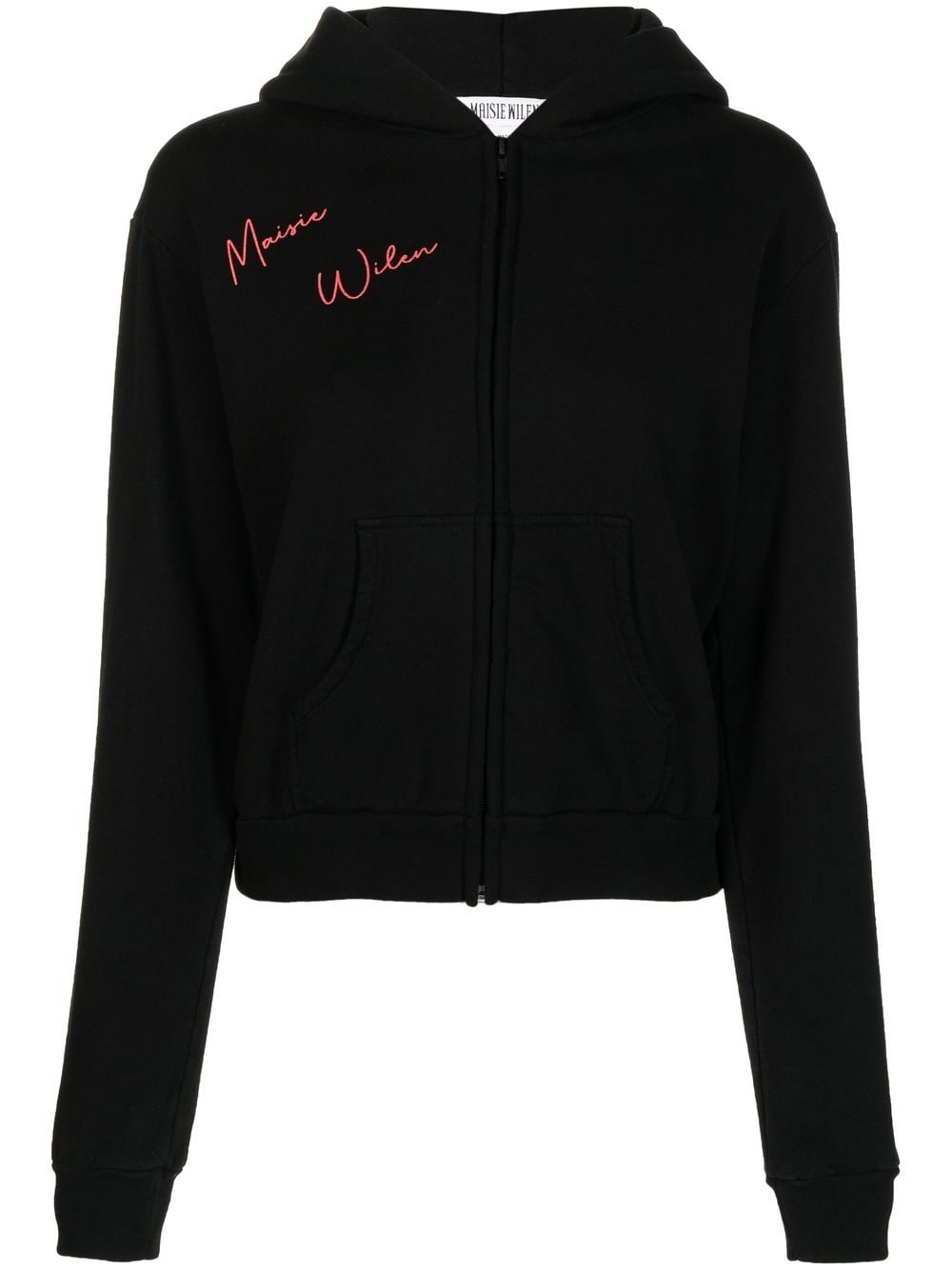 Maisie Wilen graphic-print zipped hoodie – Black