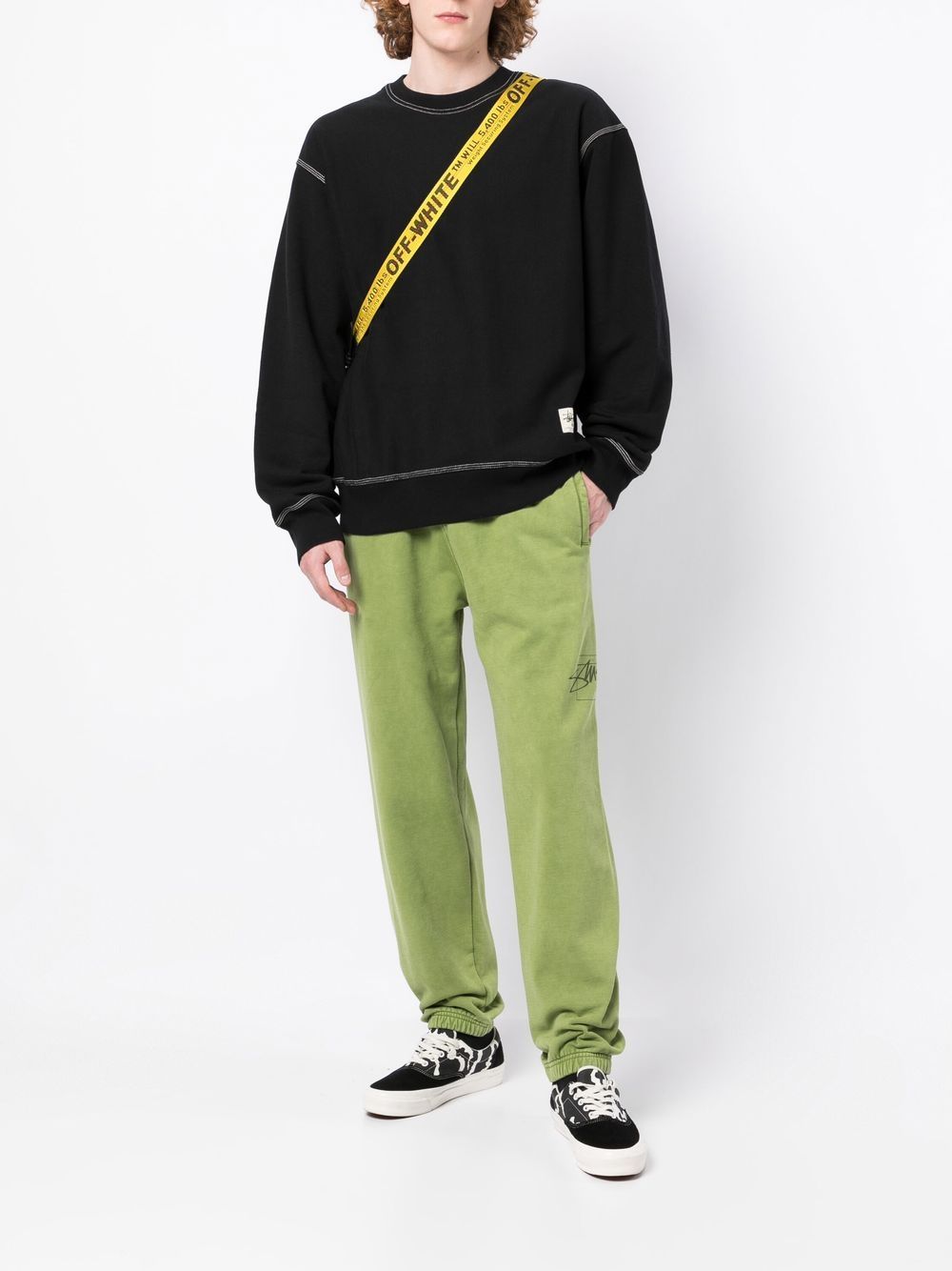 Stüssy Sweater met contrasterend stiksel - Zwart