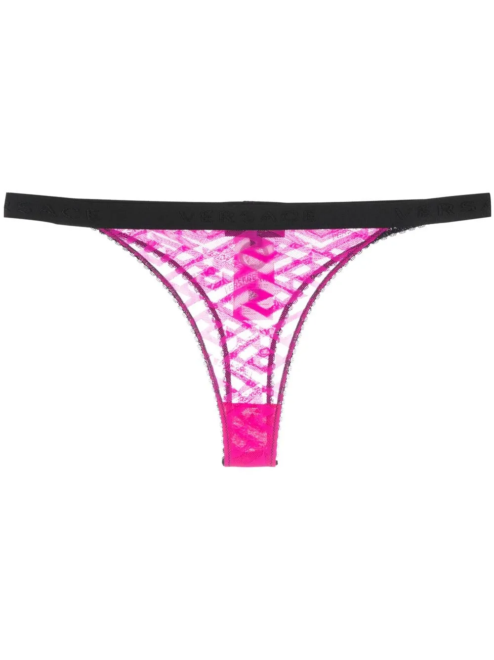 

Versace tanga con detalle de malla - Rosado